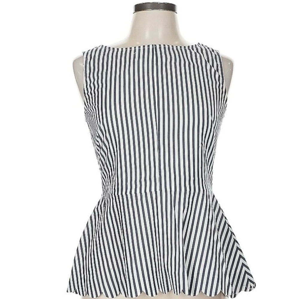 Banana Republic Triped Sleeveless Peplum Top